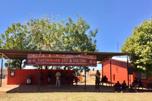 Community members gather for cultural activities in Kalkaringi 