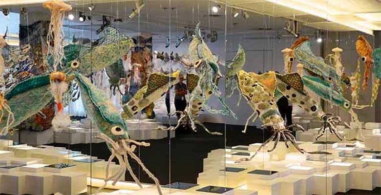 sculptures of sea creatures