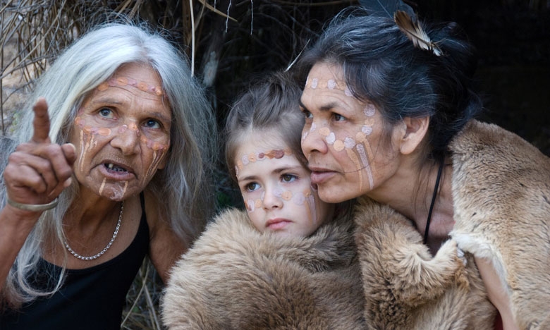 Two women and a young person