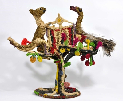 A freestanding craft sculpture of the Australian coat of arms