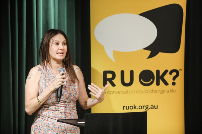 Waterlily Healing Indigenous Corporation Founder and Director Karyn Moyle speaking at the Barbara Hocking Memorial Awards