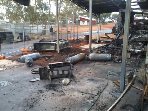Burnt fittings and equipment