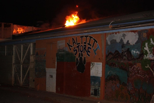 A building on fire