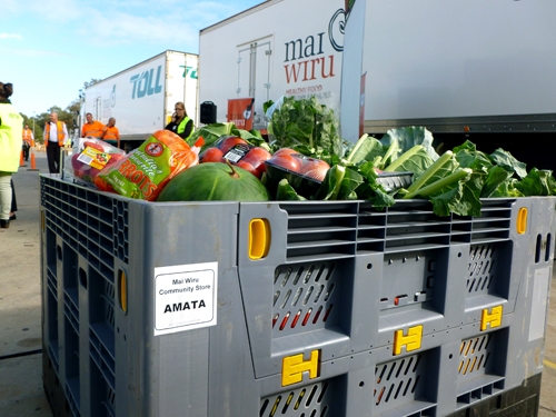 A crate of fresh fruit and vegetables