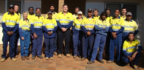 A group of people wearing hi vis